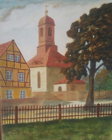 Alte Kirche Klotzsche oel 225x28