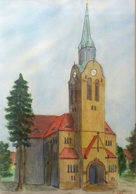 Christuskirche Klotzsche 20x27 Aquarell