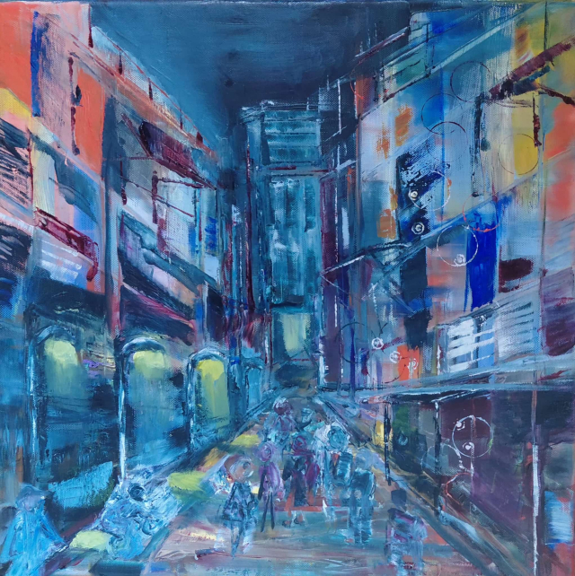 Naechtliche Passage 40 x 40 Oel